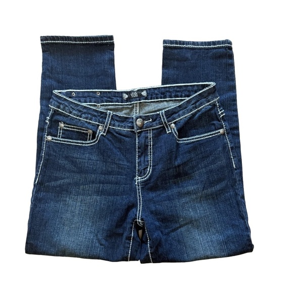 TRU LUXE✨ Women’s Mid-Rise Embellished Capri Jeans 💎🌟👡 Size 8 - Picture 3 of 15